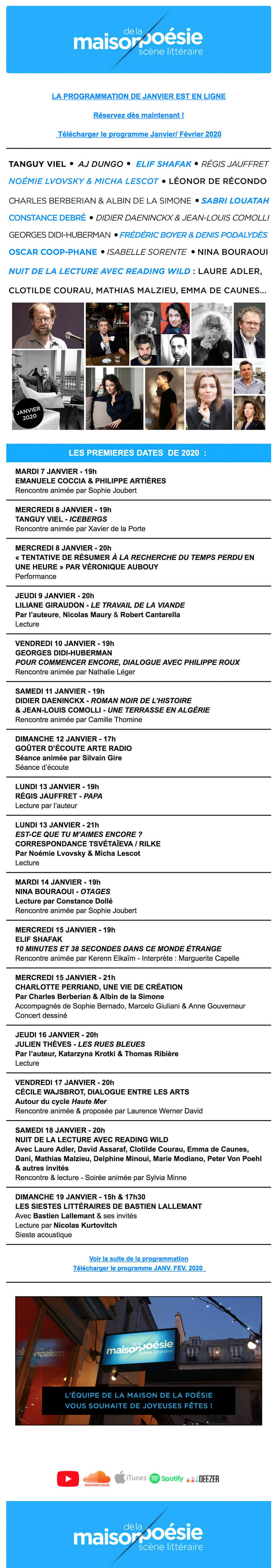 Newsletter Maison de la Poésie - Scène littéraire
