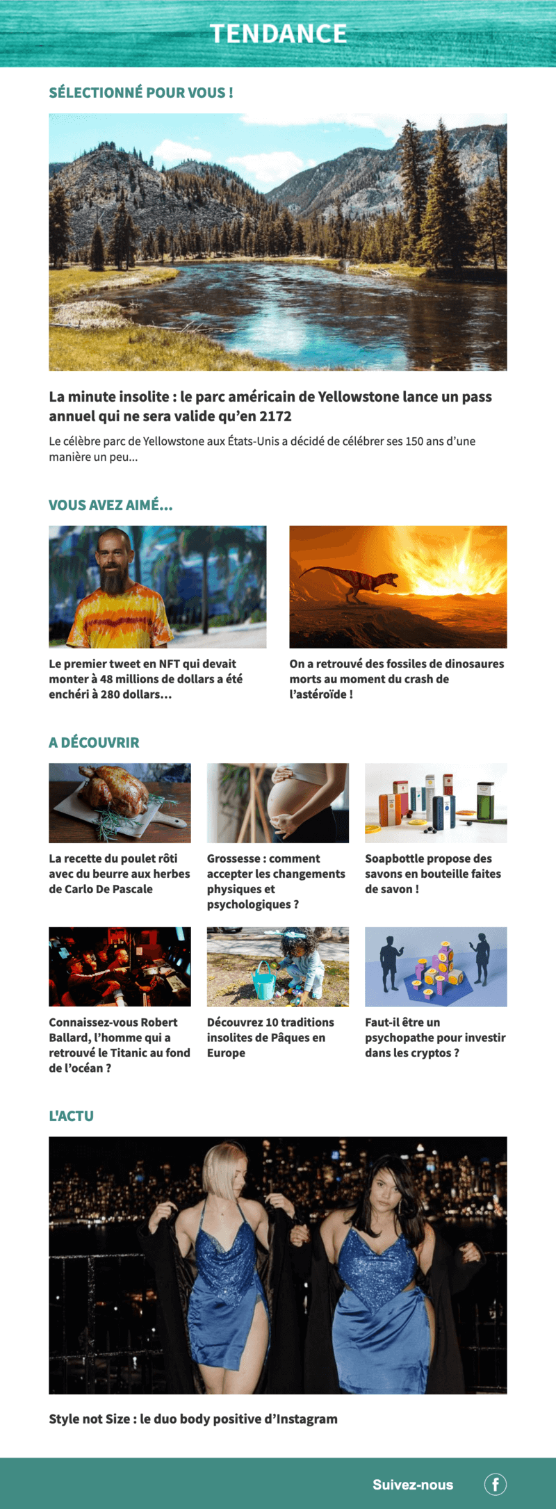 Newsletter RTBF Tendance