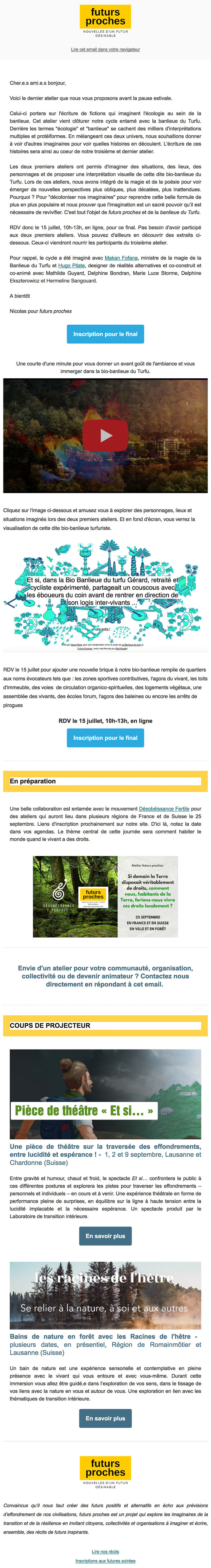 Newsletter Futurs proches