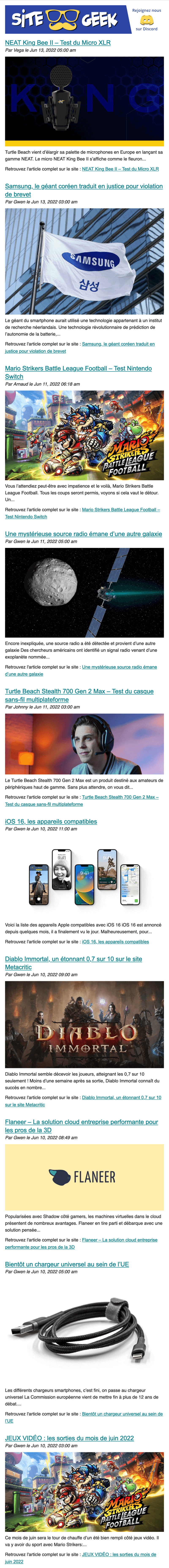 Newsletter Sitegeek