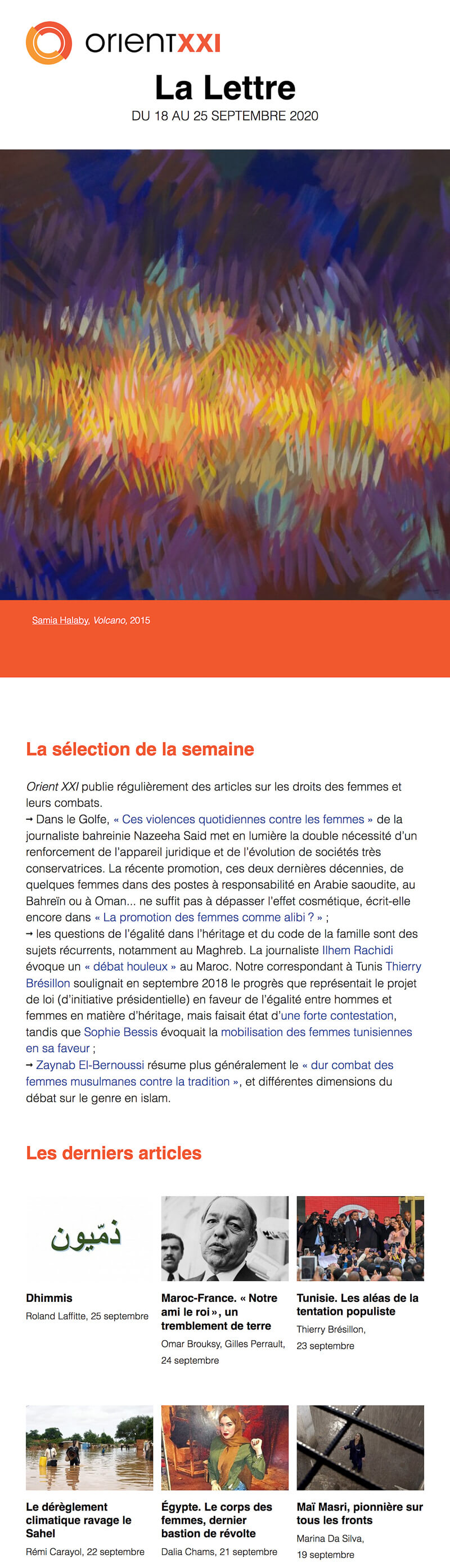 Newsletter Orient XXI