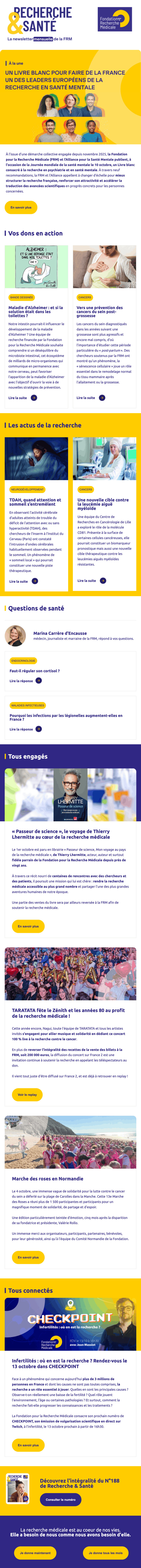 Newsletter Fondation pour la Recherche Médicale