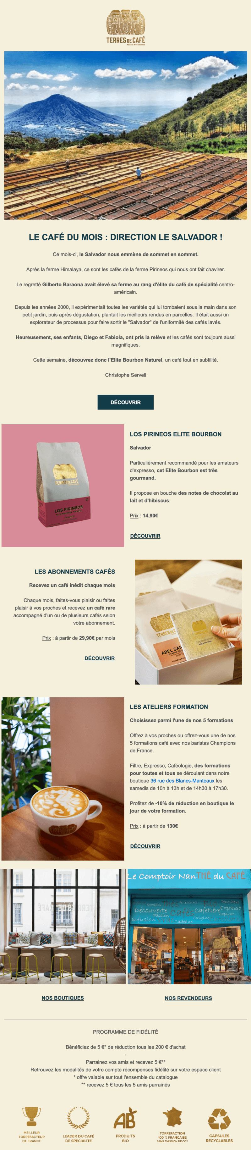 Newsletter Terres de Café