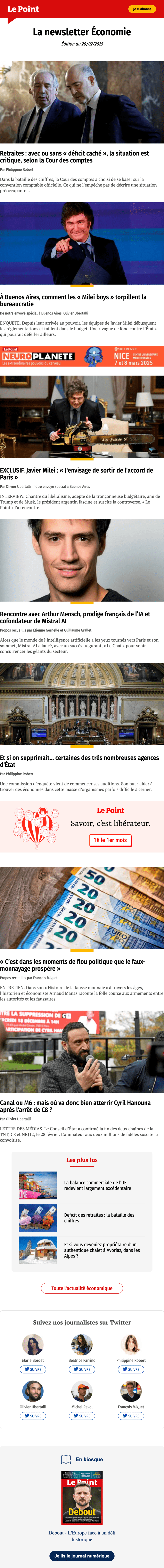 Newsletter Le Point Économie