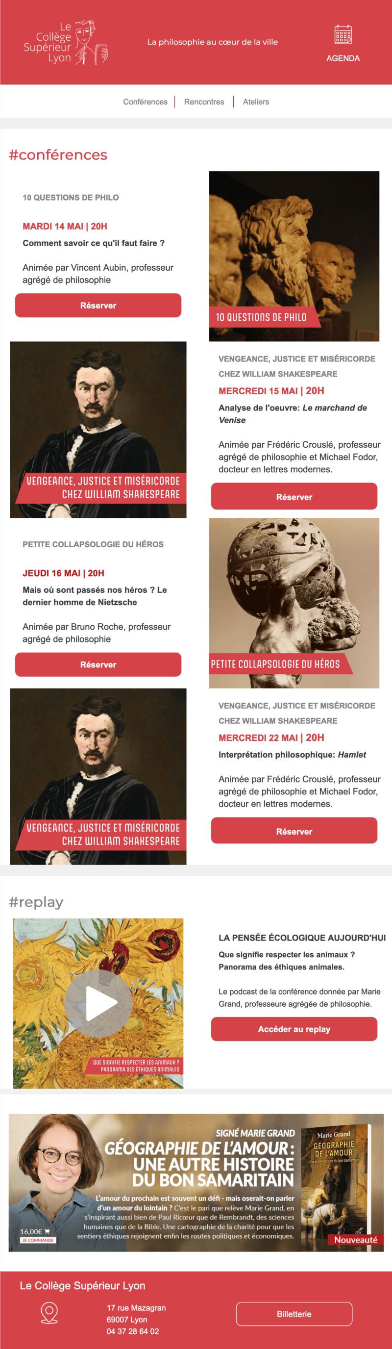 Newsletter Le Collège Supérieur Lyon