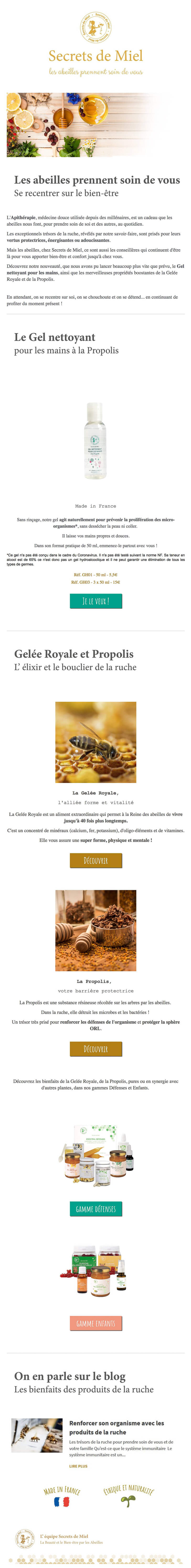 Newsletter Secrets de Miel