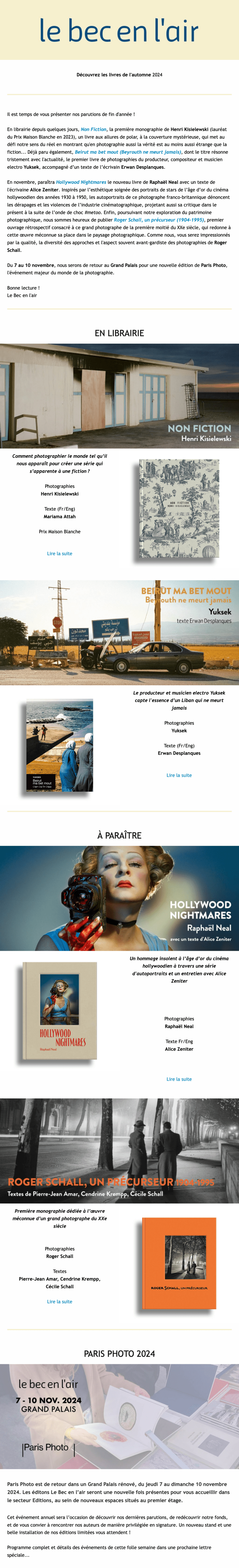 Newsletter Le Bec en l'air