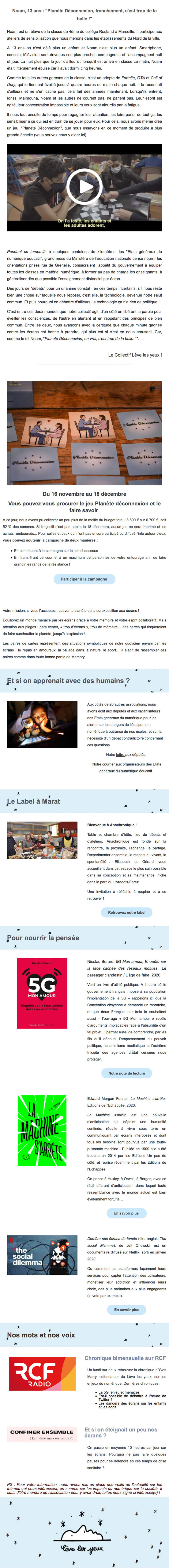 Newsletter Lève les Yeux