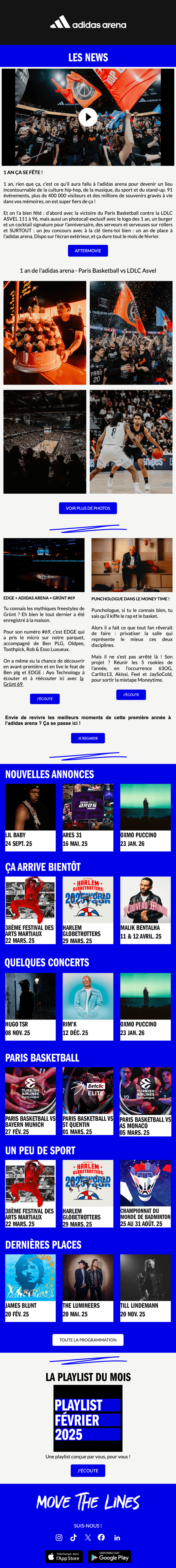 Newsletter Adidas Arena
