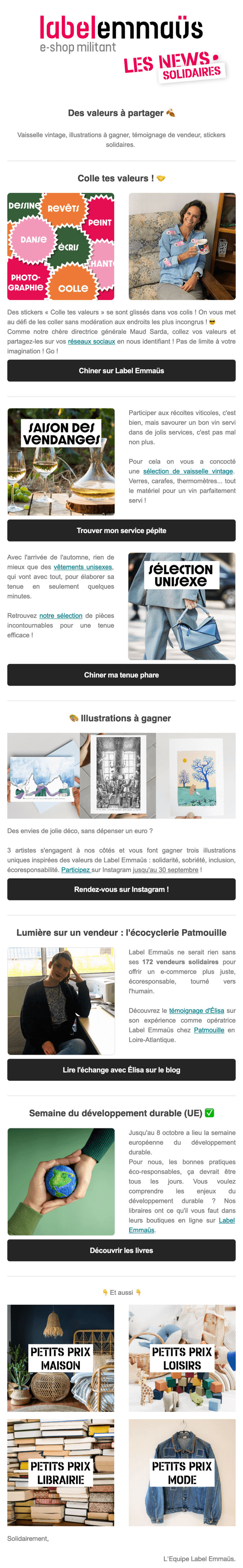 Newsletter Label Emmaüs