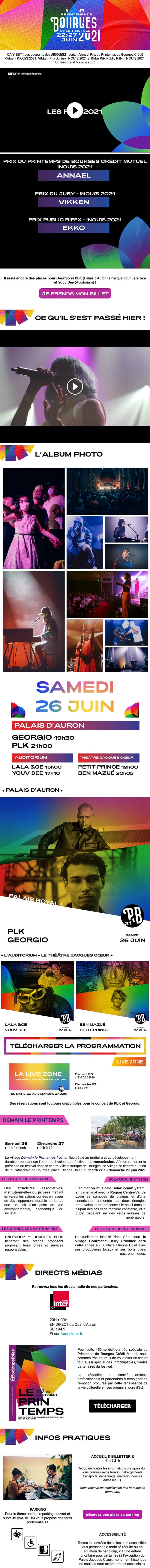 Newsletter Printemps de Bourges