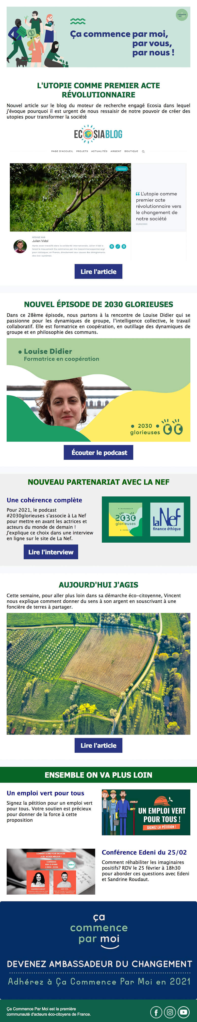 Newsletter Ça commence par moi