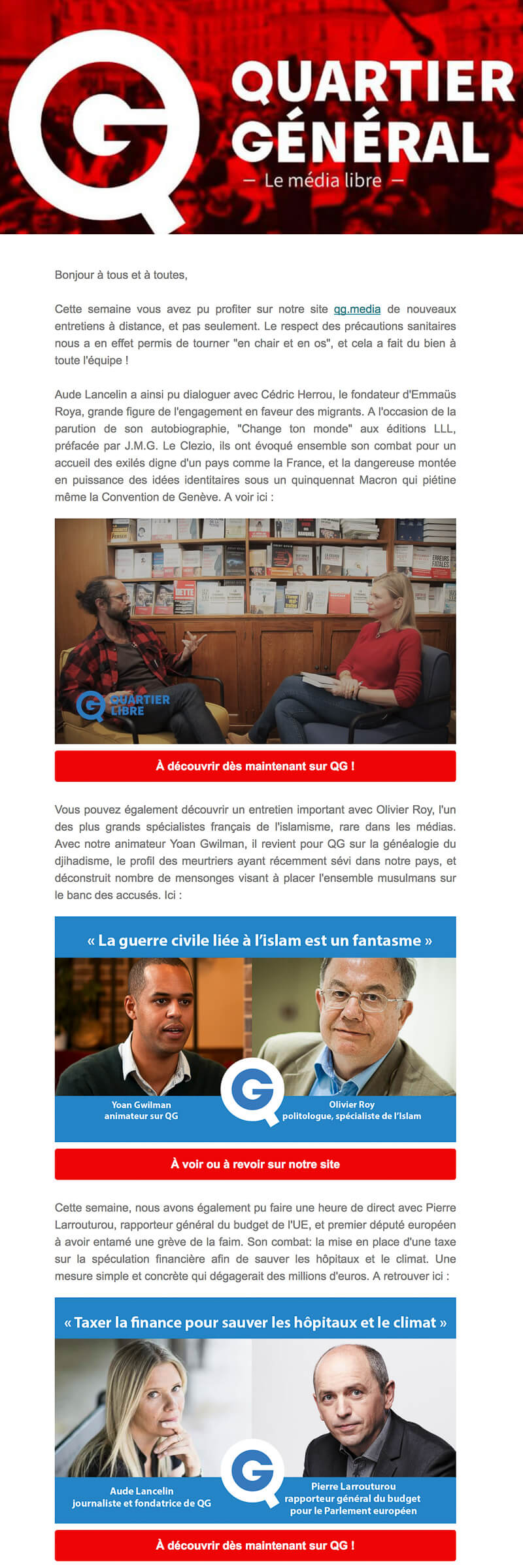 Newsletter QG média