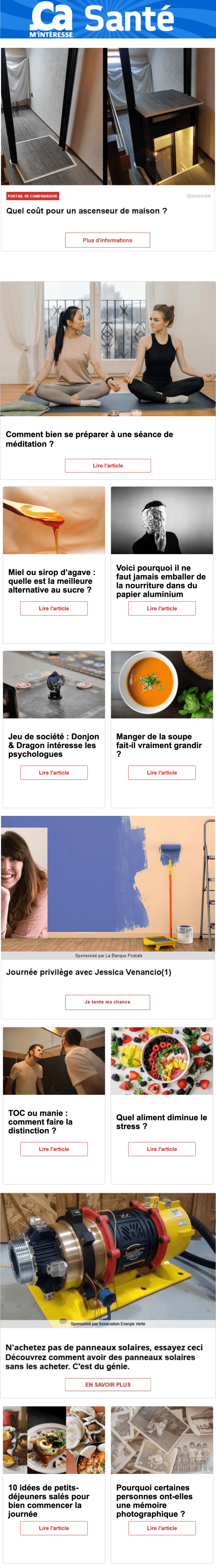 Newsletter Ça m'intéresse - Santé