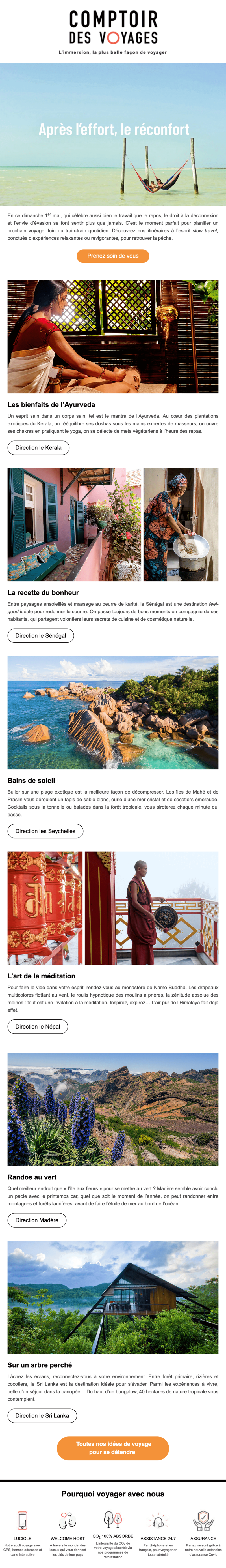 Newsletter Comptoir des Voyages