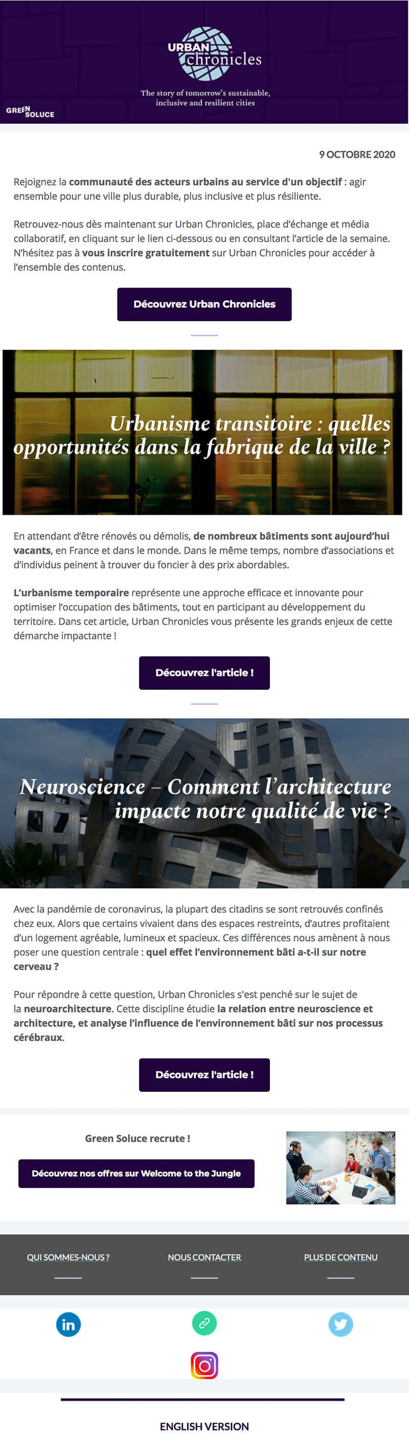 Newsletter Chroniques Urbaines
