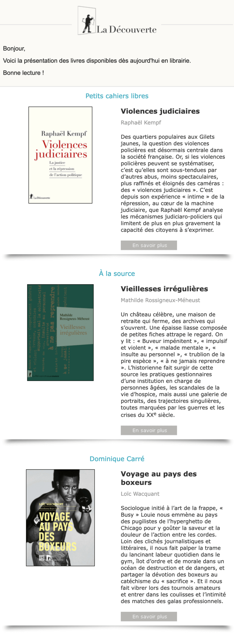Newsletter La Découverte