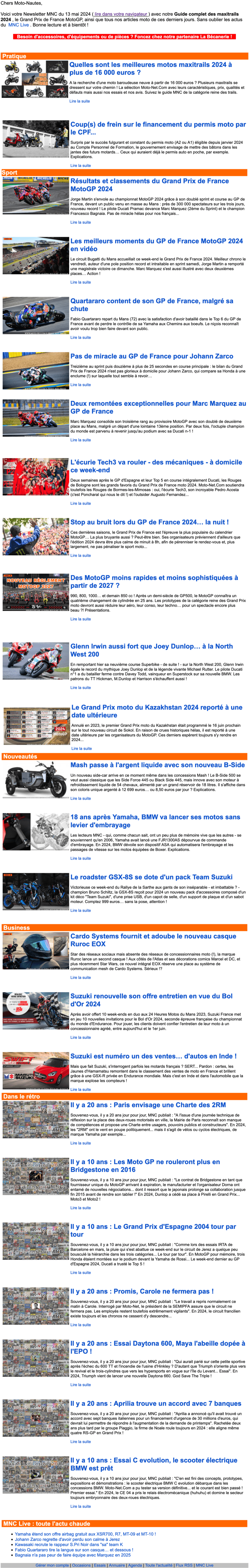 Newsletter Moto-net