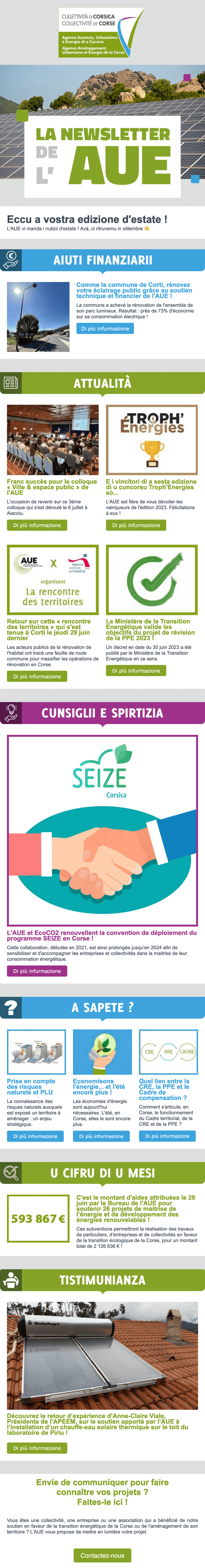 Newsletter AUE Corse