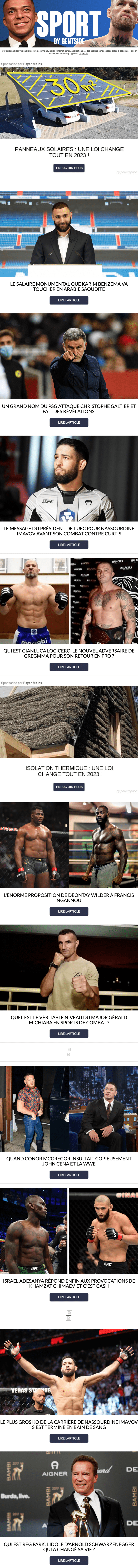 Newsletter Gentside Sport