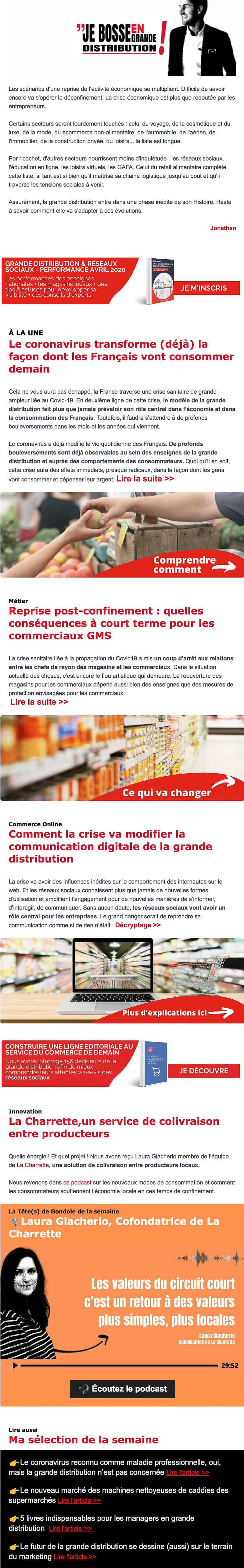 Newsletter Je bosse en grande distribution