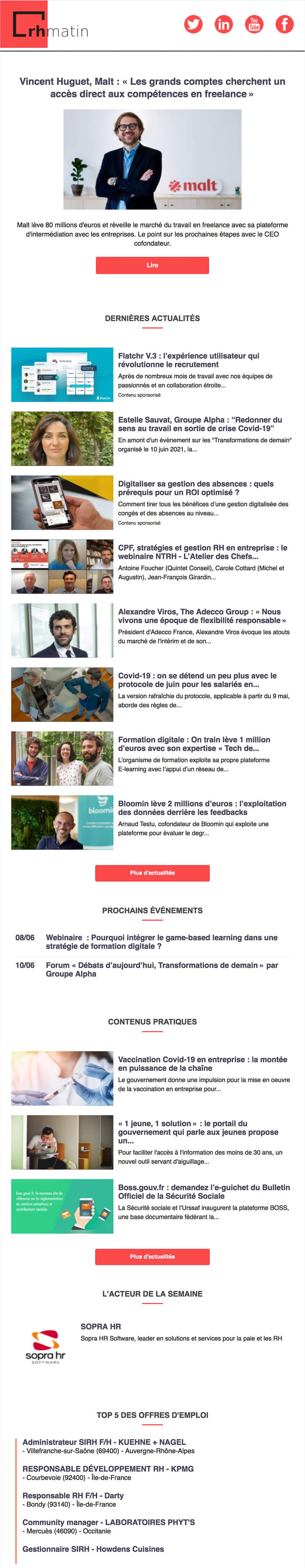 Newsletter RH Matin