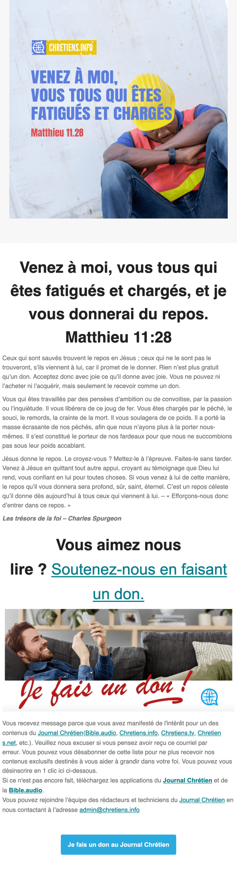 Newsletter Journal Chrétien