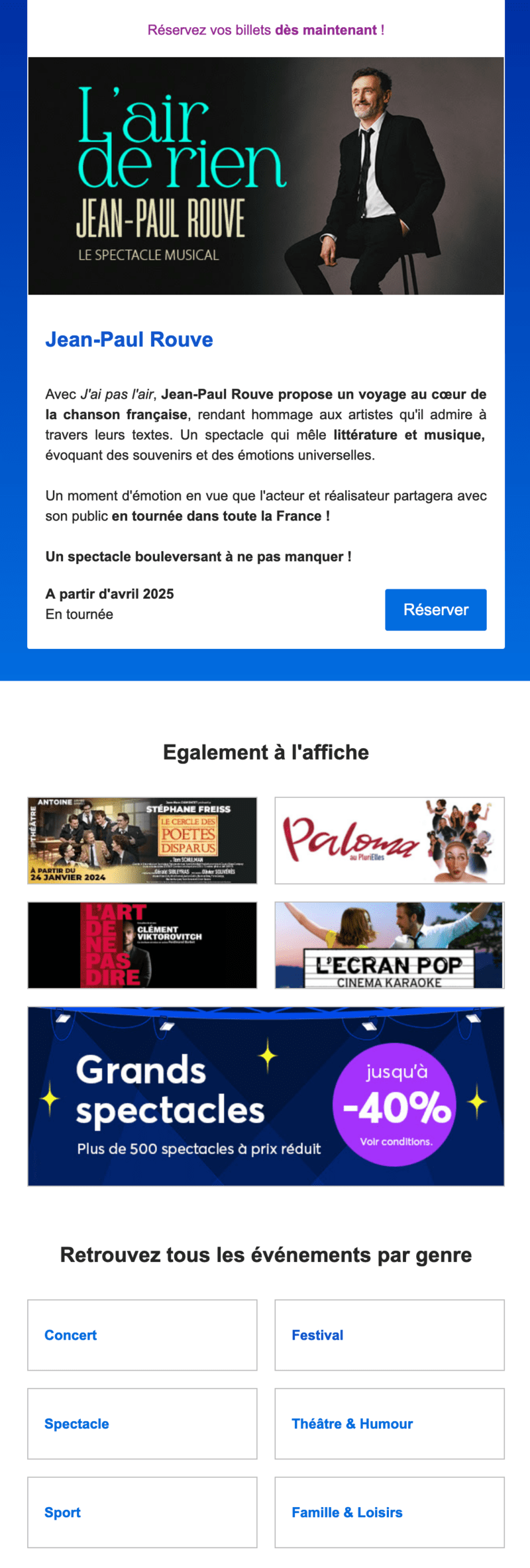 Newsletter Ticketmaster