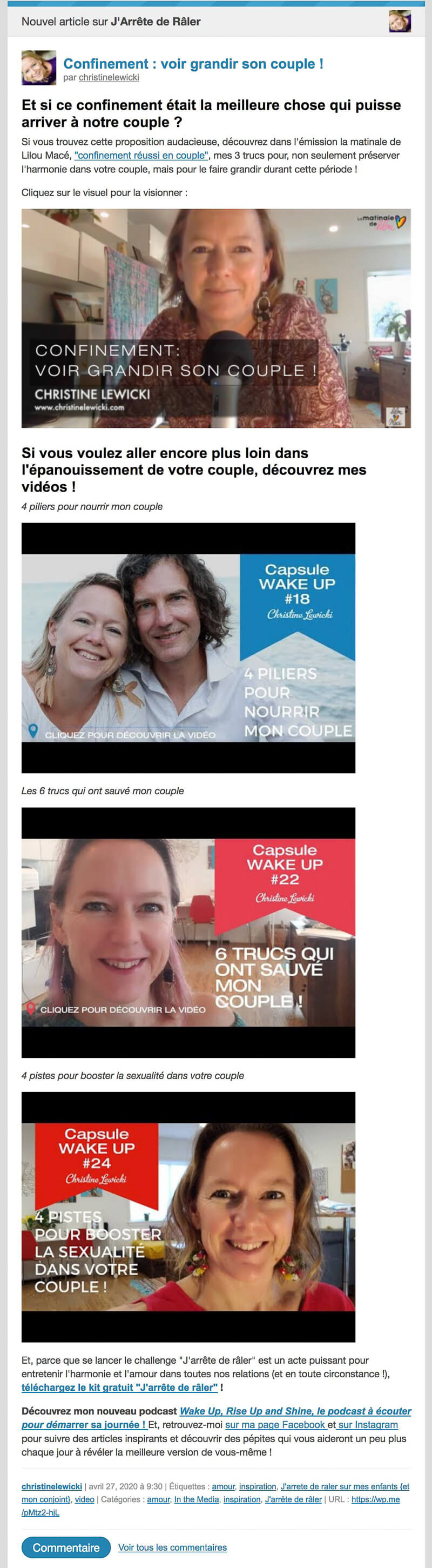 Newsletter J'Arrête de Râler