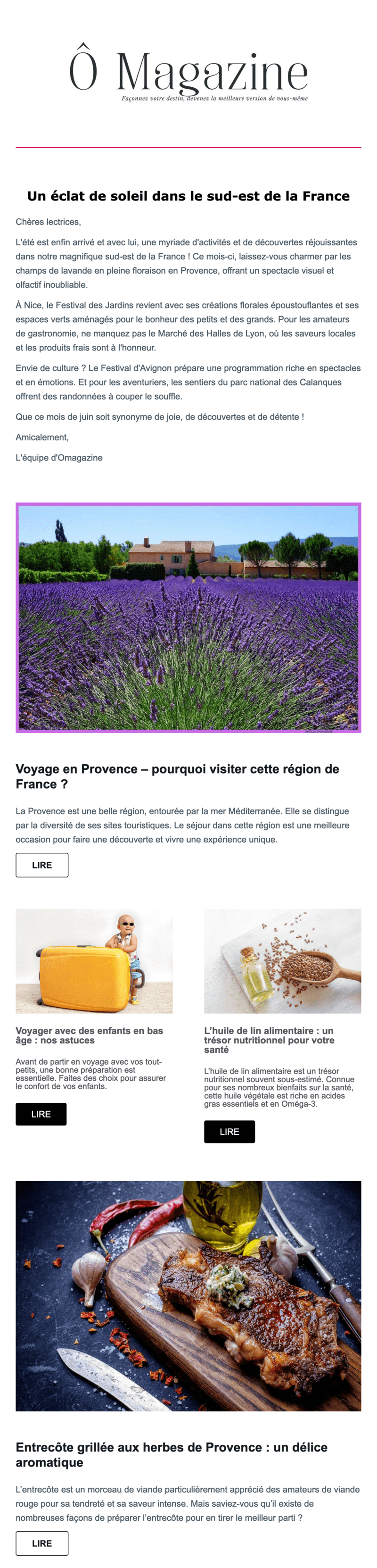 Newsletter Ô Magazine