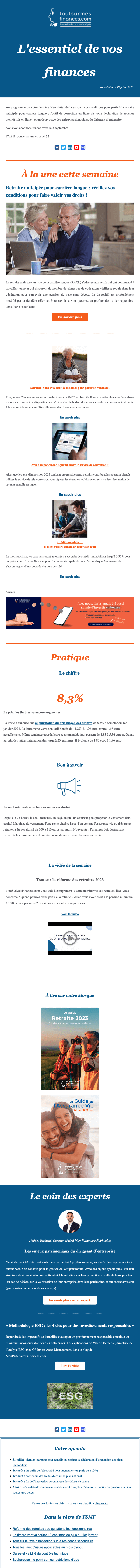 Newsletter Tout Sur Mes Finances