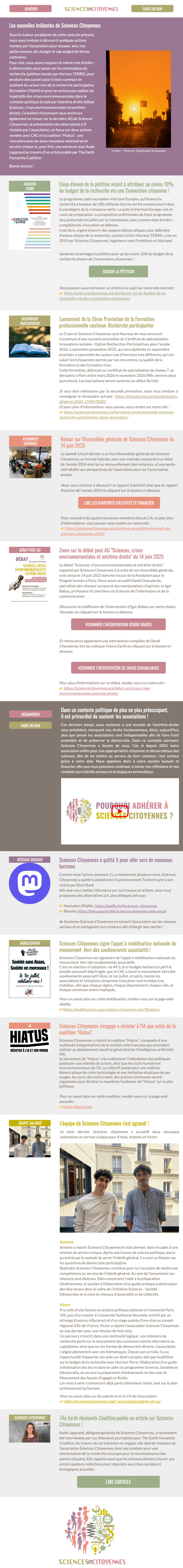 Newsletter Sciences Citoyennes