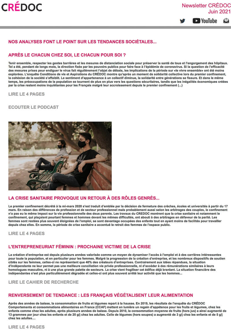 Newsletter Crédoc