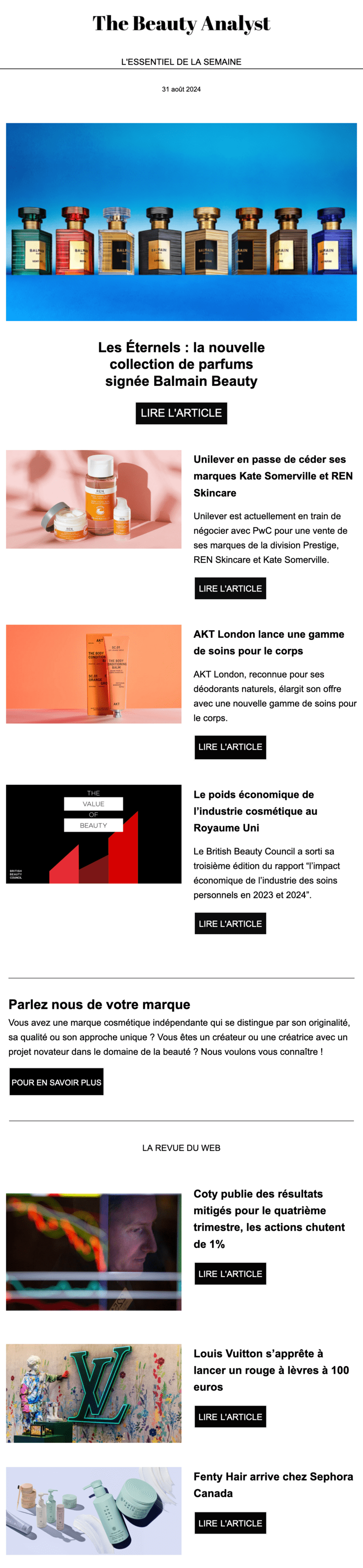 Newsletter The Beauty Analyst