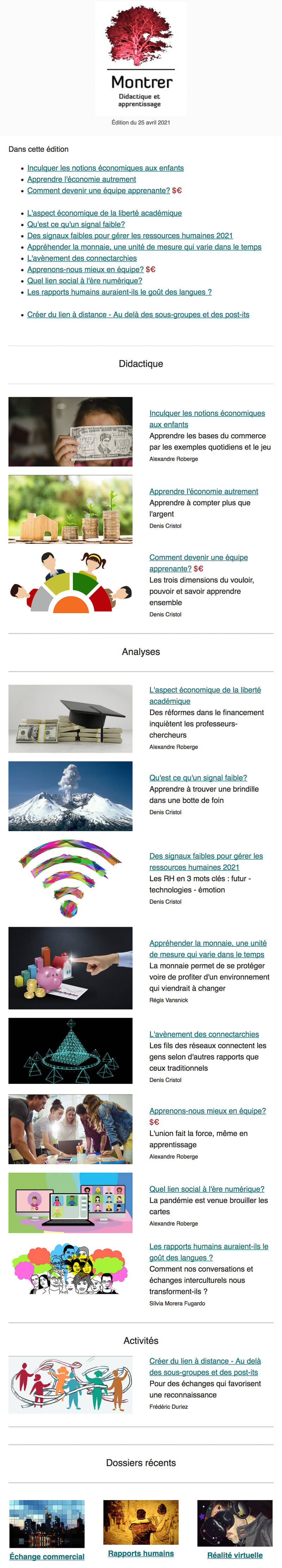 Newsletter Thot Cursus