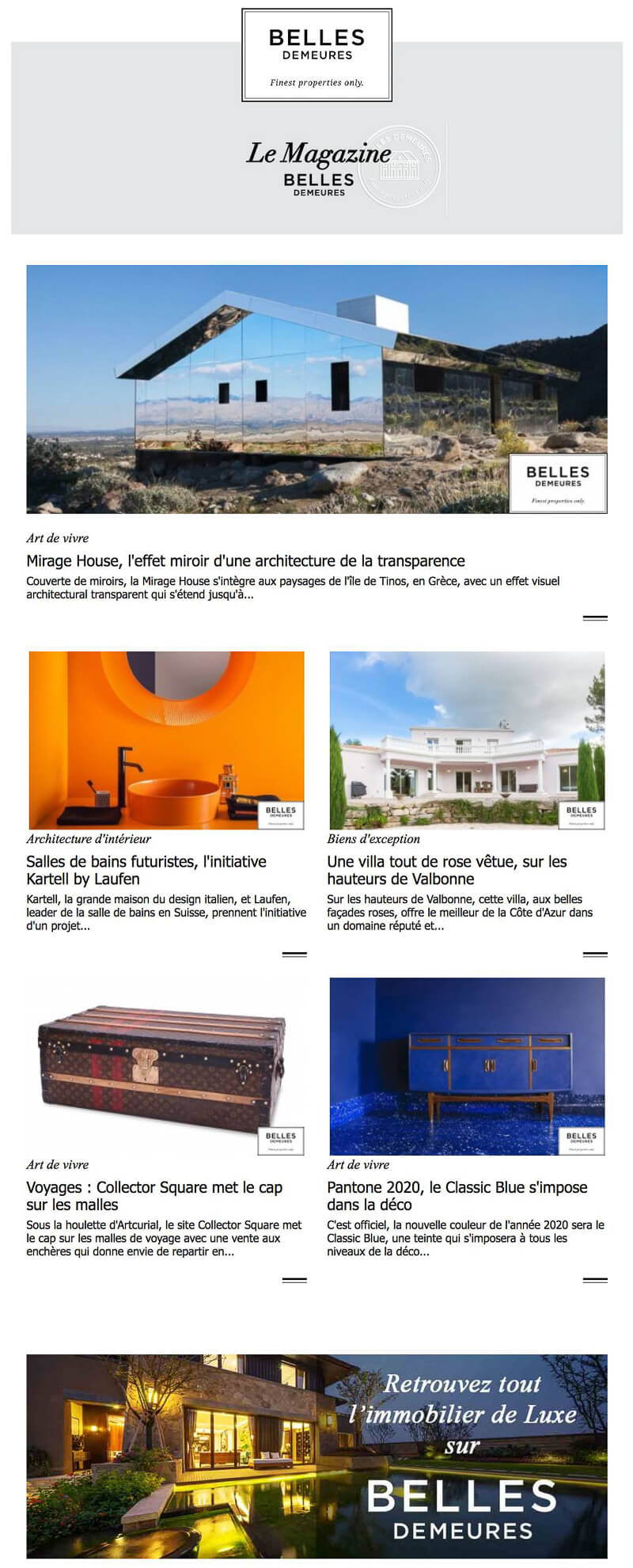 Newsletter Belles Demeures