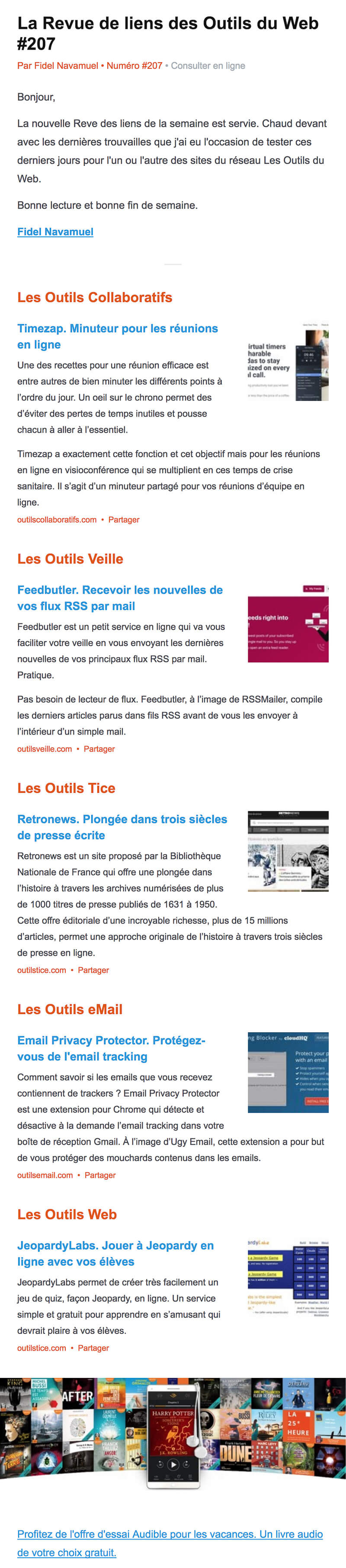 Newsletter Les Outils du Web