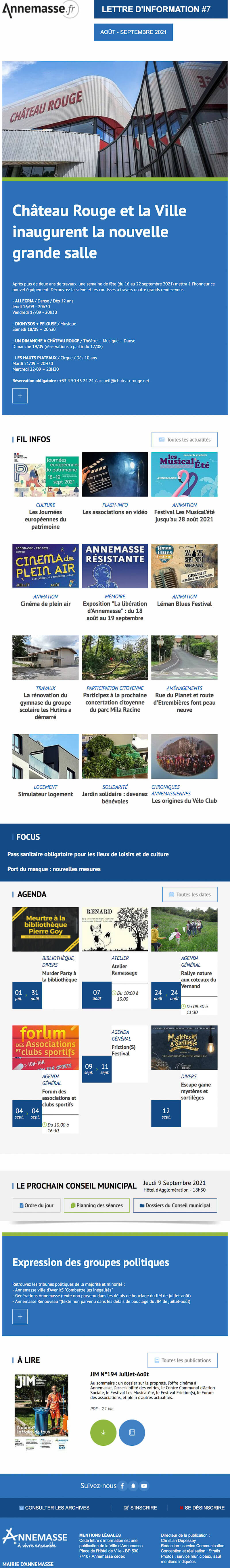 Newsletter Annemasse