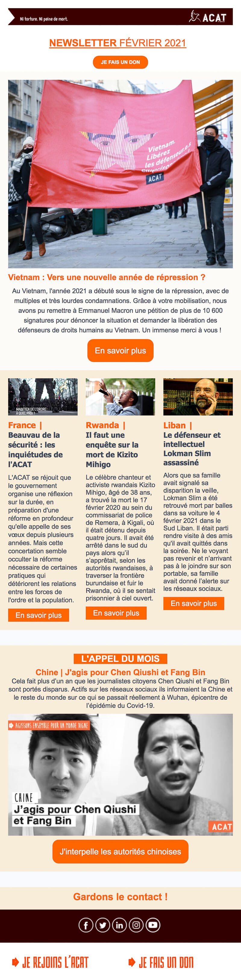 Newsletter ACAT France