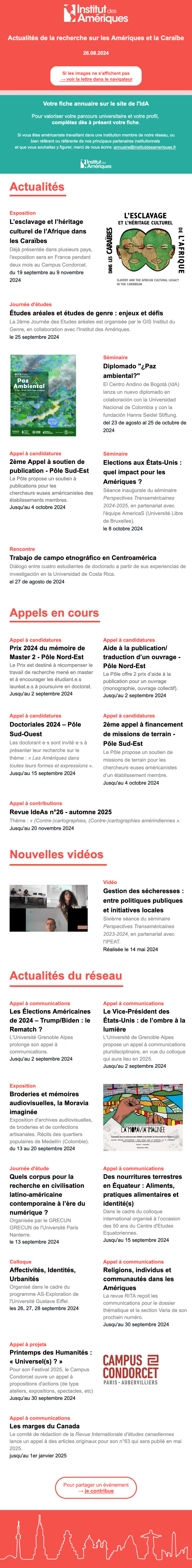 Newsletter Institut des Amériques