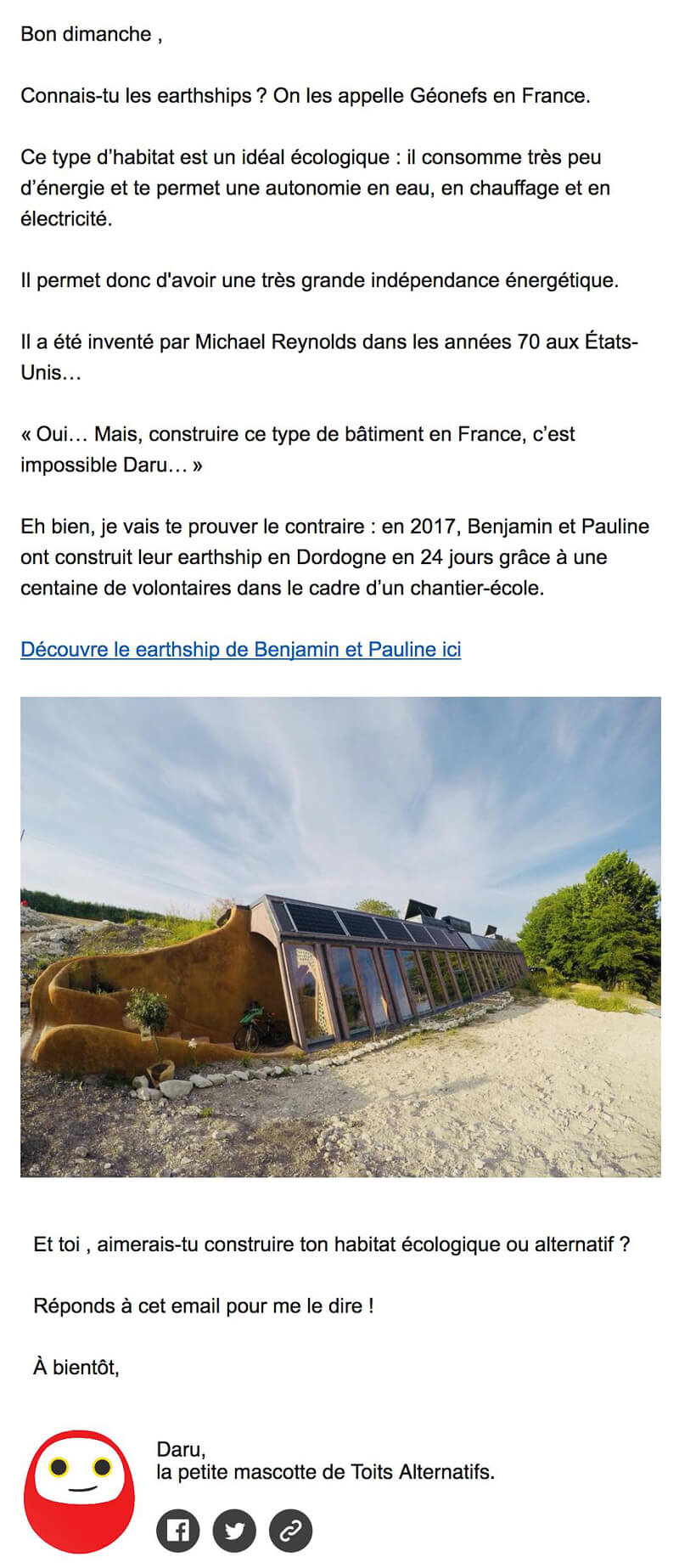 Newsletter Toits alternatifs